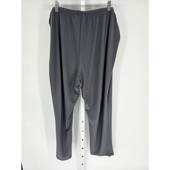 Slinky Brand Gray Polyester Blend High-Rise Pull-On Trouser Size 1X - Picture 1 of 4